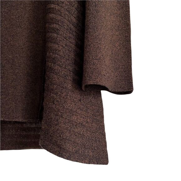 Clorinda Made in Italy Merino Wool Blend Wrap Cardigan Sweater Chocolate Brown S - Picture 2 of 7